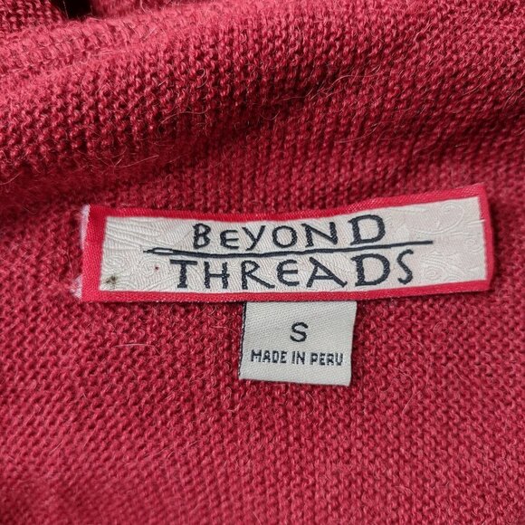 Beyond Threads rusty orange Alpaca Wool blend wrap cardigan w/ sash ladies Small - Picture 6 of 7